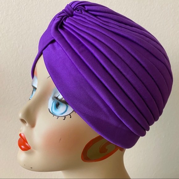 Stunning Purple vintage style, retro pinup style turban - Picture 2 of 3